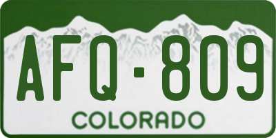 CO license plate AFQ809
