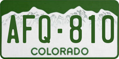 CO license plate AFQ810