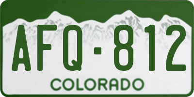 CO license plate AFQ812