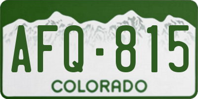 CO license plate AFQ815