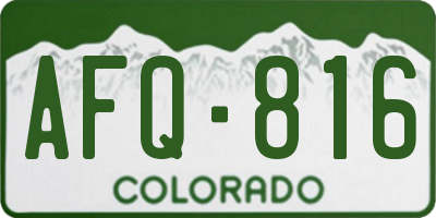 CO license plate AFQ816