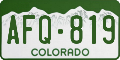 CO license plate AFQ819