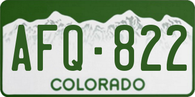 CO license plate AFQ822