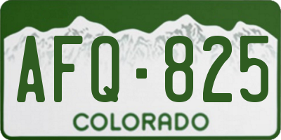 CO license plate AFQ825