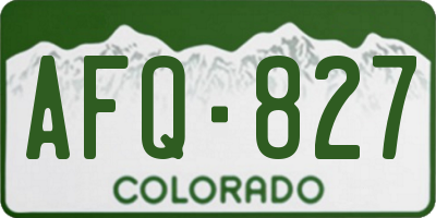 CO license plate AFQ827