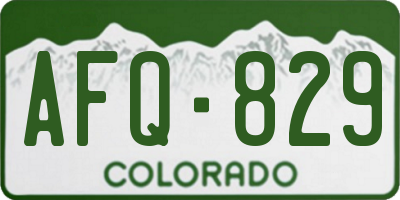 CO license plate AFQ829