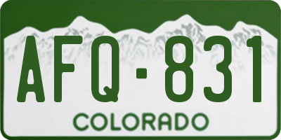 CO license plate AFQ831