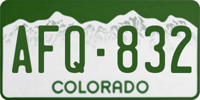 CO license plate AFQ832
