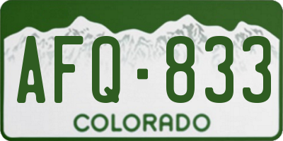 CO license plate AFQ833