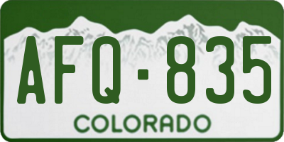 CO license plate AFQ835