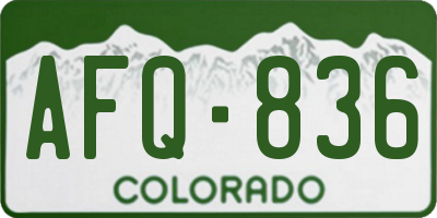 CO license plate AFQ836