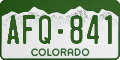 CO license plate AFQ841
