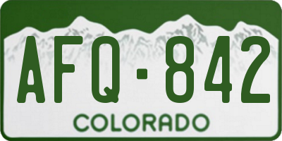 CO license plate AFQ842