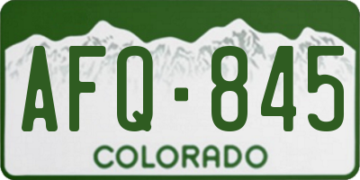 CO license plate AFQ845