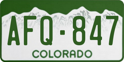 CO license plate AFQ847