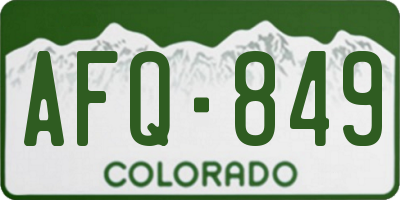 CO license plate AFQ849