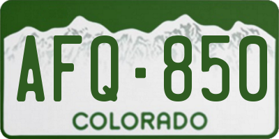 CO license plate AFQ850