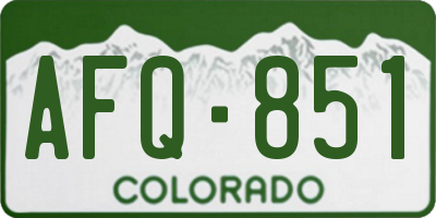 CO license plate AFQ851