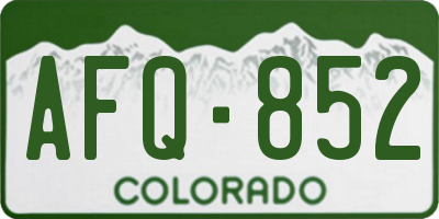 CO license plate AFQ852