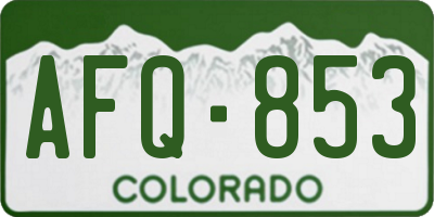 CO license plate AFQ853