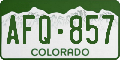 CO license plate AFQ857