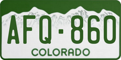 CO license plate AFQ860