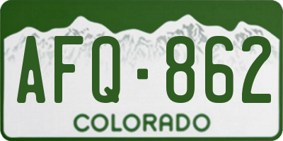 CO license plate AFQ862