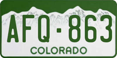 CO license plate AFQ863