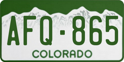 CO license plate AFQ865