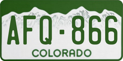 CO license plate AFQ866