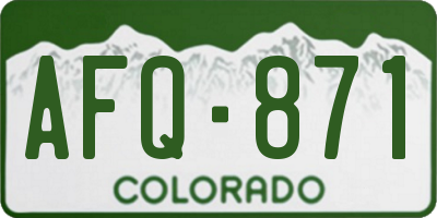 CO license plate AFQ871