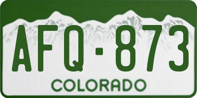 CO license plate AFQ873