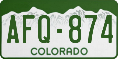 CO license plate AFQ874