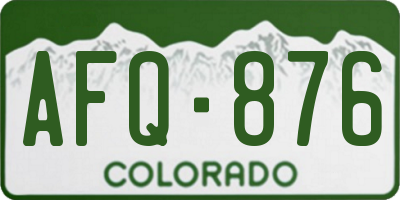 CO license plate AFQ876
