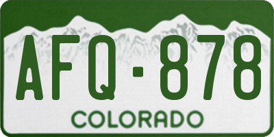 CO license plate AFQ878