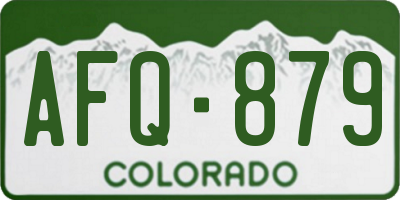 CO license plate AFQ879