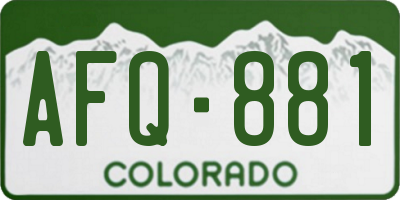 CO license plate AFQ881