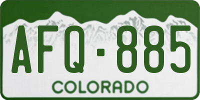 CO license plate AFQ885