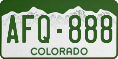 CO license plate AFQ888