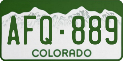 CO license plate AFQ889