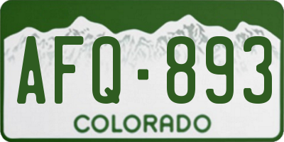 CO license plate AFQ893