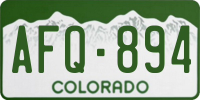 CO license plate AFQ894