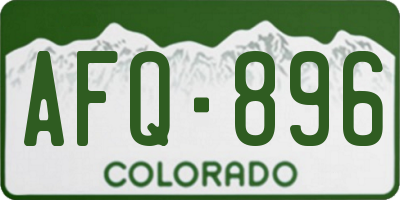CO license plate AFQ896