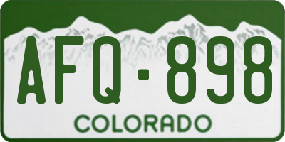 CO license plate AFQ898