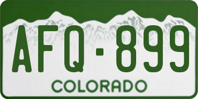 CO license plate AFQ899