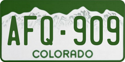 CO license plate AFQ909