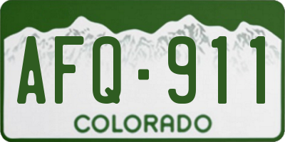 CO license plate AFQ911
