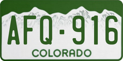CO license plate AFQ916