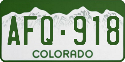 CO license plate AFQ918