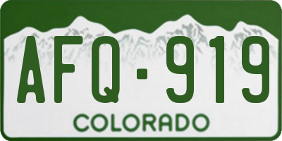 CO license plate AFQ919